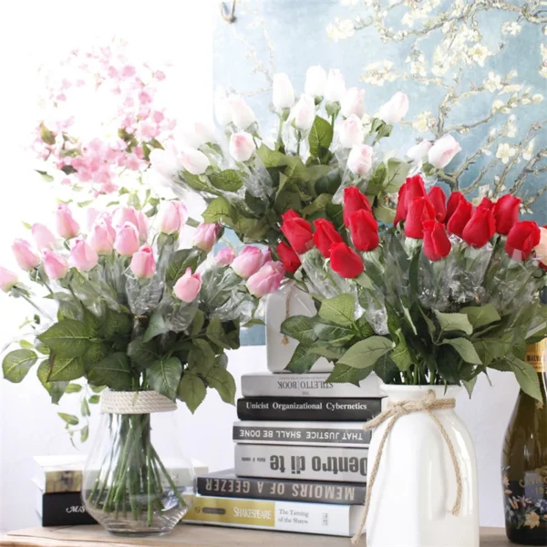 Artificial Rose Bouquet – 25pcs Real Touch Silk Flowers - Image 2