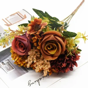 Artificial Roses Bouquet – European Style Silk Flowers