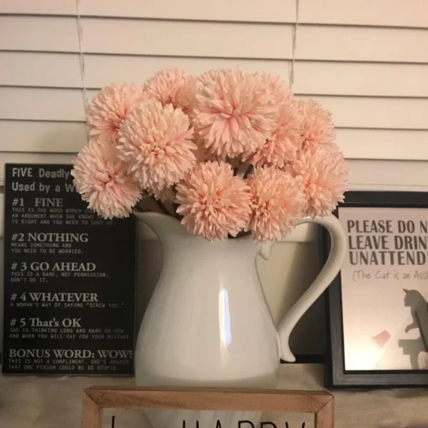Winter Silk Dandelion Bouquet – 3/5pcs Artificial Flowers - Image 13