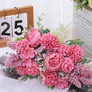 Peony Rose Artificial Flower Bouquet-Congratulations