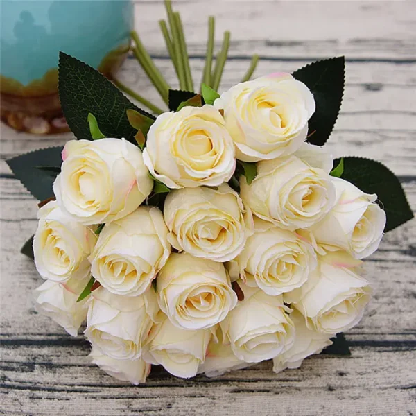 Artificial Rose Bouquet – 18 Silk Roses Birthday Gift - Image 7