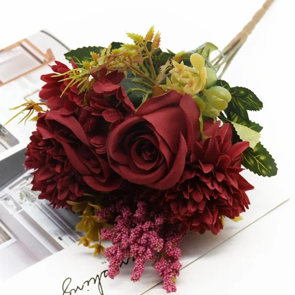 Artificial Roses Bouquet – European Style Silk Flowers - Image 9