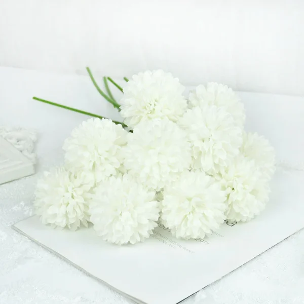 Winter Silk Dandelion Bouquet – 3/5pcs Artificial Flowers - Image 4