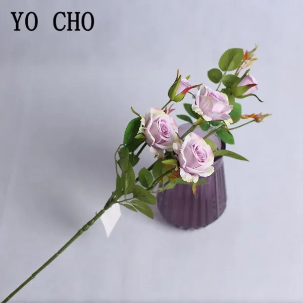 Artificial Silk Rose Bouquet – Long Stem Birthday Decor - Image 2