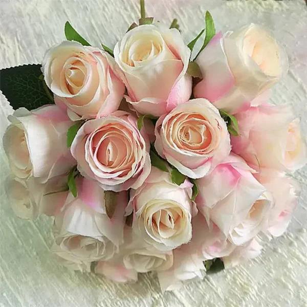 Artificial Rose Bouquet – 18 Silk Roses Birthday Gift - Image 8