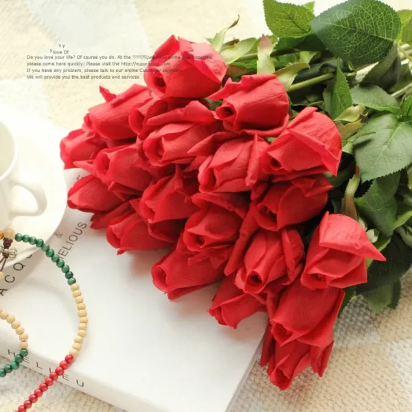 11pcs Real Touch Artificial Rose Bouquet – Home & Events - Image 11