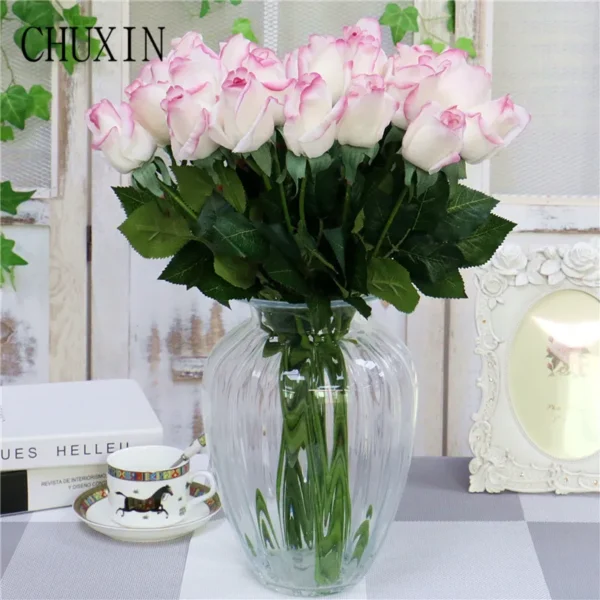 15pcs Real Touch Artificial Roses for Home & Weddings - Image 4