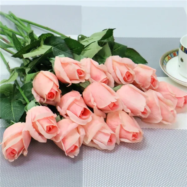 15pcs Real Touch Artificial Roses for Home & Weddings - Image 11