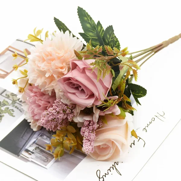 Artificial Roses Bouquet – European Style Silk Flowers - Image 8