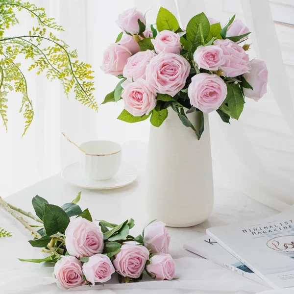 Luxury Real Touch Rose Bouquet – Wedding & Home Decor - Image 2