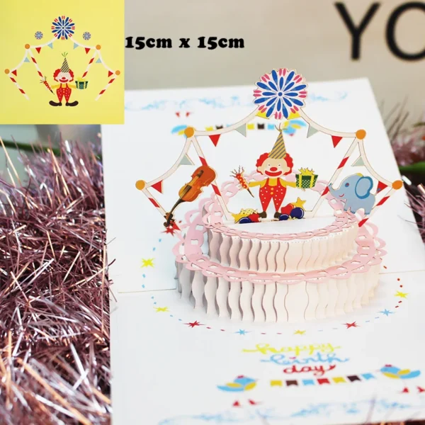 3D Pop-Up Birthday Greeting Card with Cake & Piano Design - Image 10