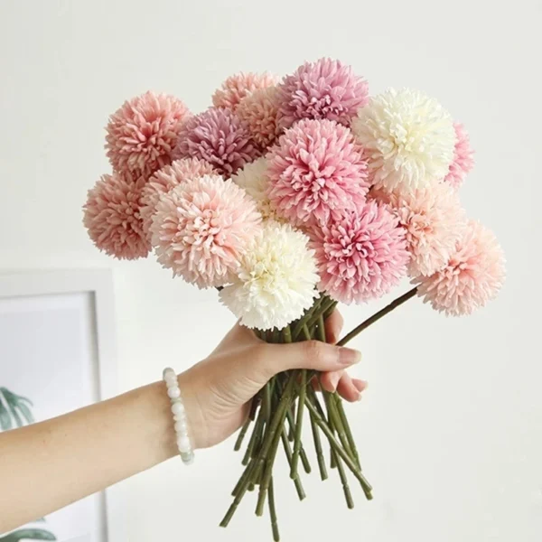 Winter Silk Dandelion Bouquet – 3/5pcs Artificial Flowers