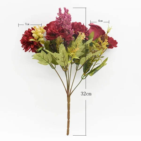 Artificial Roses Bouquet – European Style Silk Flowers - Image 7