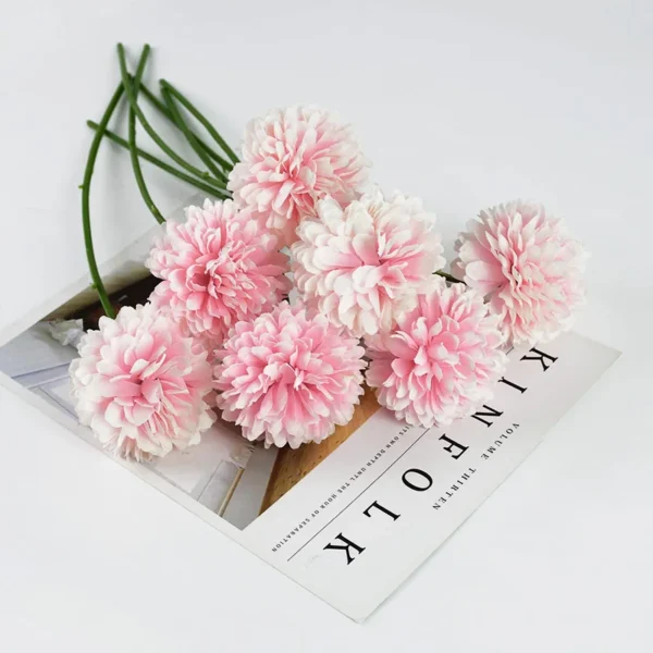 Winter Silk Dandelion Bouquet – 3/5pcs Artificial Flowers - Image 21