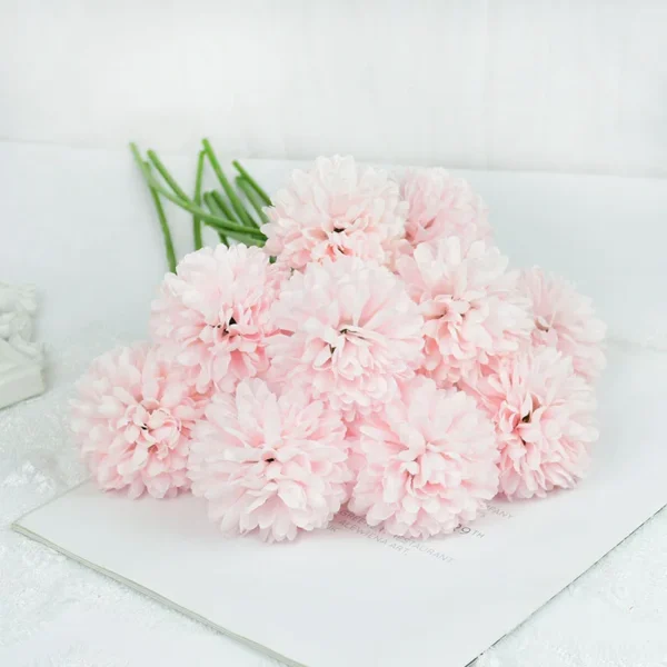 Winter Silk Dandelion Bouquet – 3/5pcs Artificial Flowers - Image 5