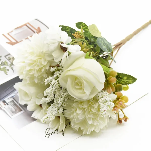Artificial Roses Bouquet – European Style Silk Flowers - Image 11