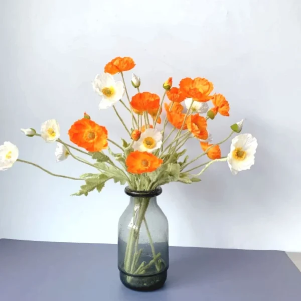 Spring Silk Poppy Stems – Artificial Floral Bouquet Decor - Image 5