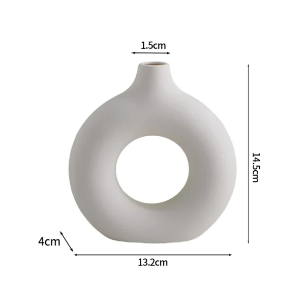 White Nordic Ceramic Flower Vase – Modern Room Decor - Image 25