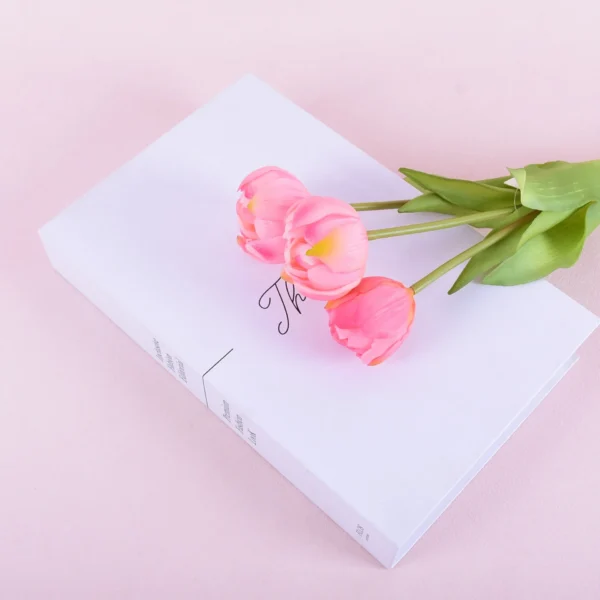 Luxury Real Touch Tulip Bouquet – 3pcs Latex Flowers - Image 10