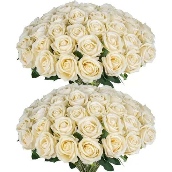 50pcs Silk Rose Bouquet – Wedding & Party Decoration - Image 22