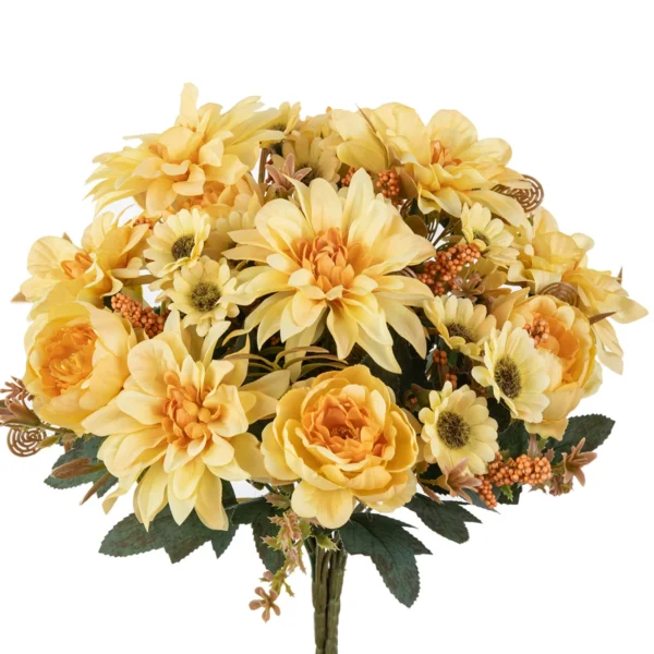 Silk Dahlia & Rose Artificial Bouquet for Weddings & Decor - Image 10