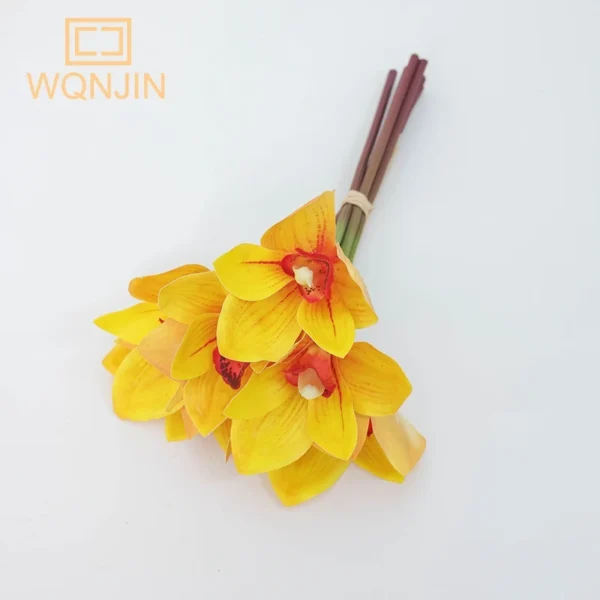 Spring Orchid Magnolia Silk Flowers – 6pcs Bouquet - Image 7