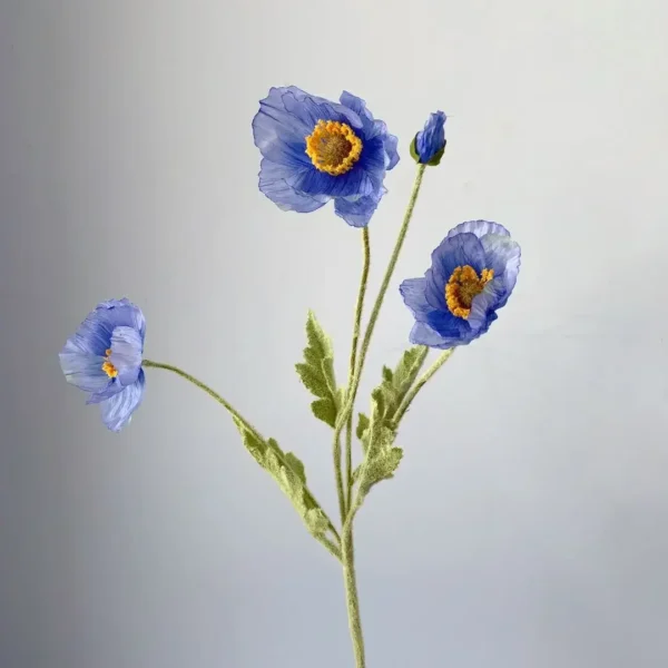 Spring Silk Poppy Stems – Artificial Floral Bouquet Decor - Image 11
