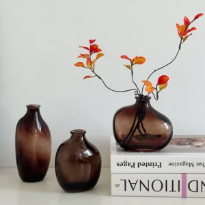 Retro Nordic Transparent Glass Vase for Flowers