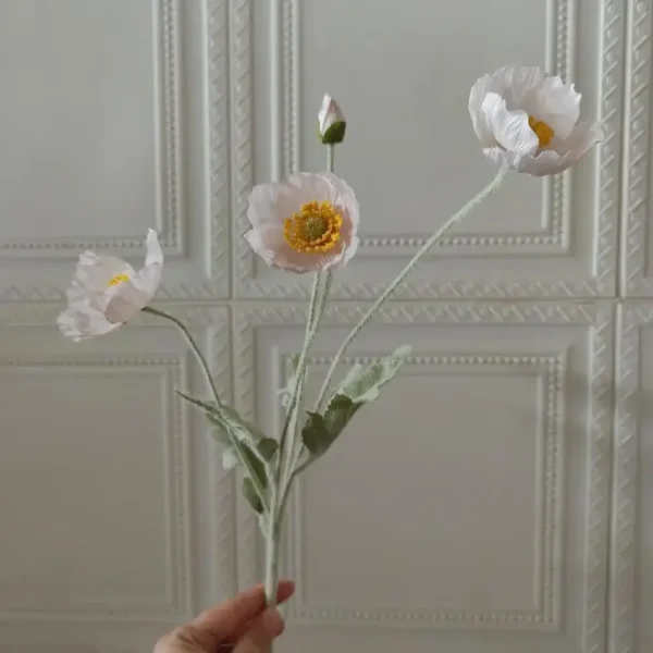 Spring Silk Poppy Stems – Artificial Floral Bouquet Decor - Image 13