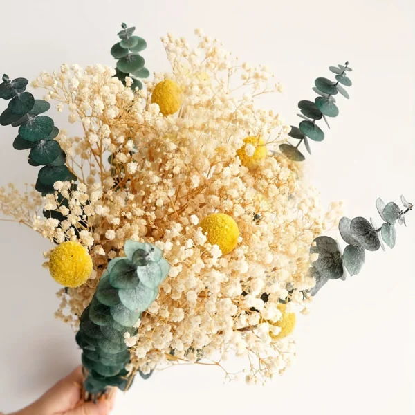 Dried Baby Breath & Daisy Mixed Bouquet – Real Touch - Image 9