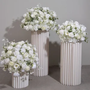White Baby Breath & Rose Flower Ball Wedding Centrepiece
