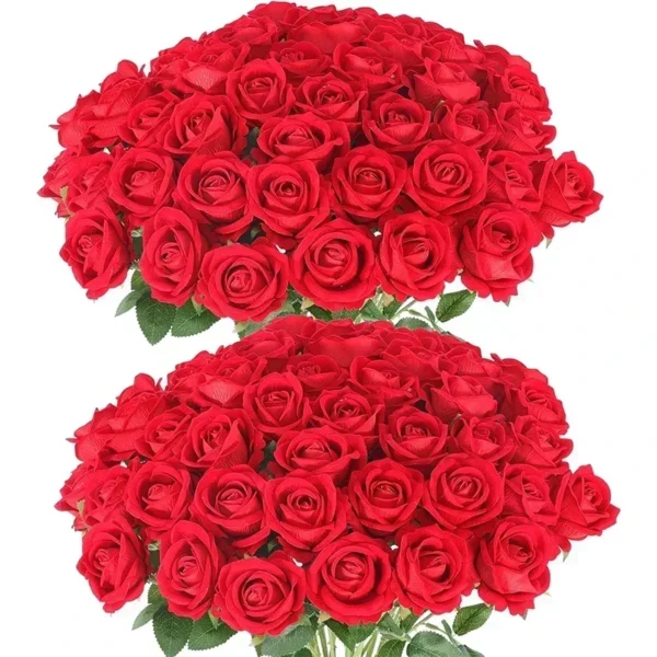 50pcs Silk Rose Bouquet – Wedding & Party Decoration - Image 16