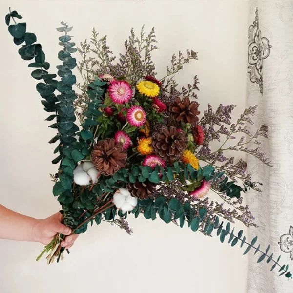 Colorful Dried Daisy & Chrysanthemum Bouquet – Home Décor - Image 12