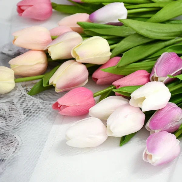 Artificial PU Tulip Bouquet – 5/10pcs Real Touch Flowers - Image 2
