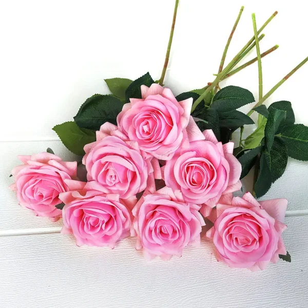 12pcs Real Touch Artificial Rose Flowers Bouquet - Image 17