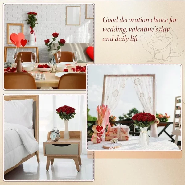 50pcs Velvet Artificial Roses for Wedding & Home Decor - Image 6