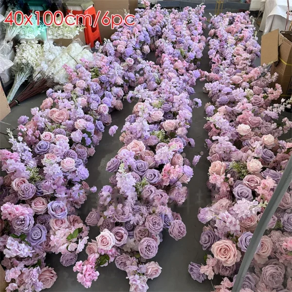 Luxury Purple Hydrangea 5D Wedding Arch & Table Decor - Image 10