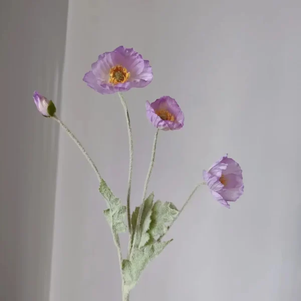 Spring Silk Poppy Stems – Artificial Floral Bouquet Decor - Image 18