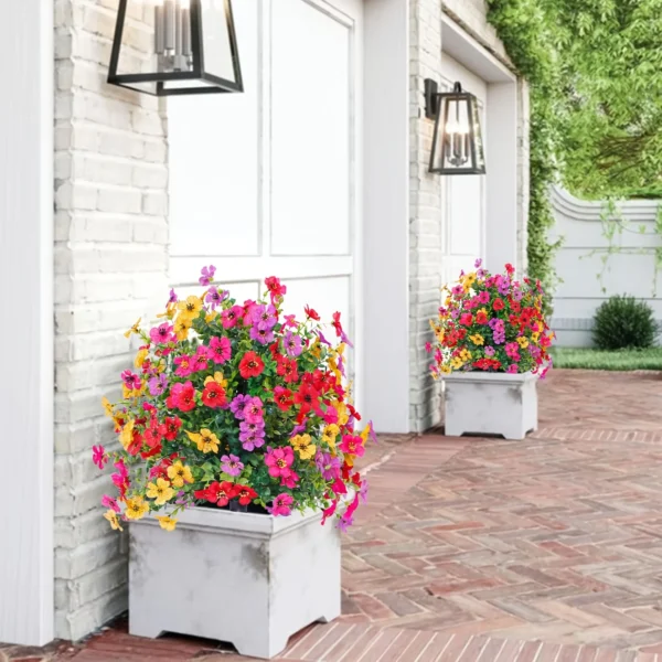 Artificial Sympathy Flowers – 2pcs Plastic Bouquets - Image 4