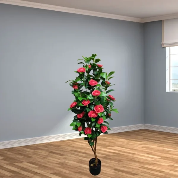 Artificial Camellia Rose Tree in Pot – Indoor Decoration - Image 10