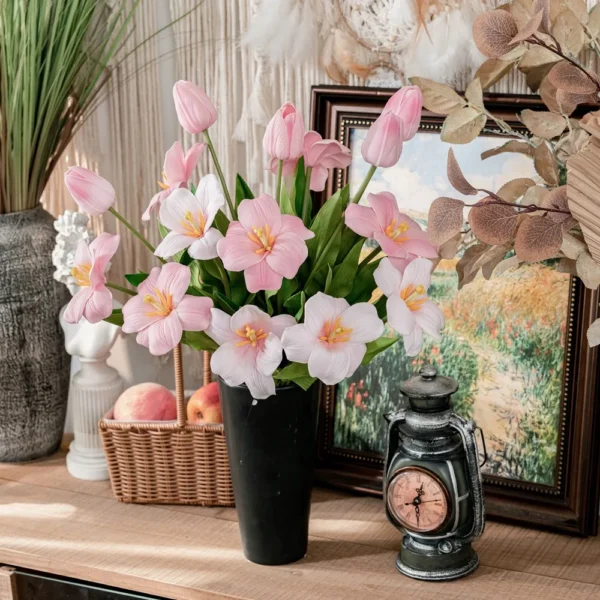 Yannew 12pcs Artificial Tulip Bouquet – Home & Party Decor - Image 2