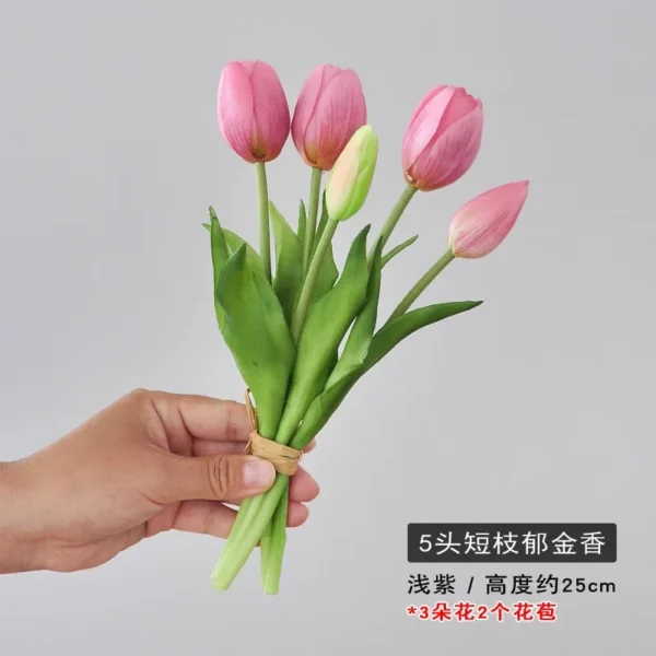 10 Heads Latex Tulip Bouquet – Artificial Wedding Flowers - Image 8