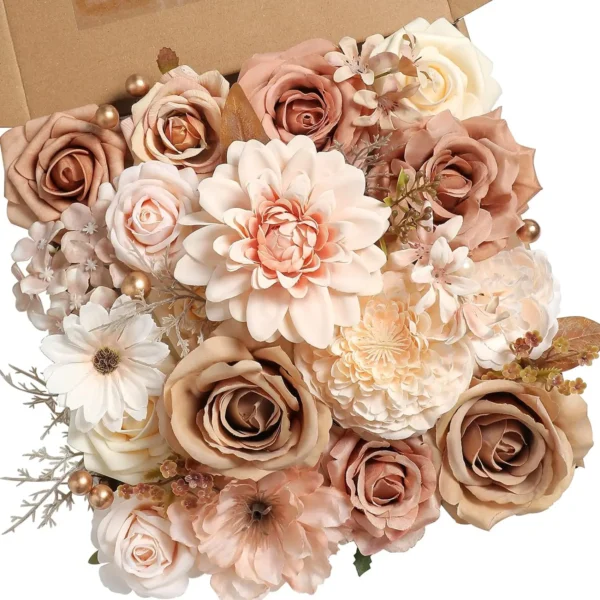 Nude Rose Artificial Flower Box Set – Wedding & Décor - Image 2
