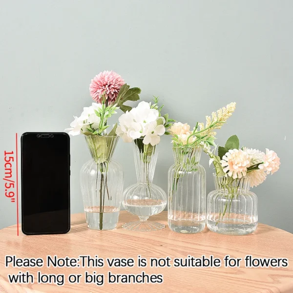 Clear Glass Bud Vase – Mini Hydroponic Wedding Decor - Image 43