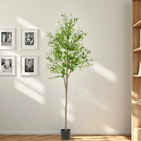 Artificial Olive Tree 4-6FT with Fruit & Decorative Pot - Image 3