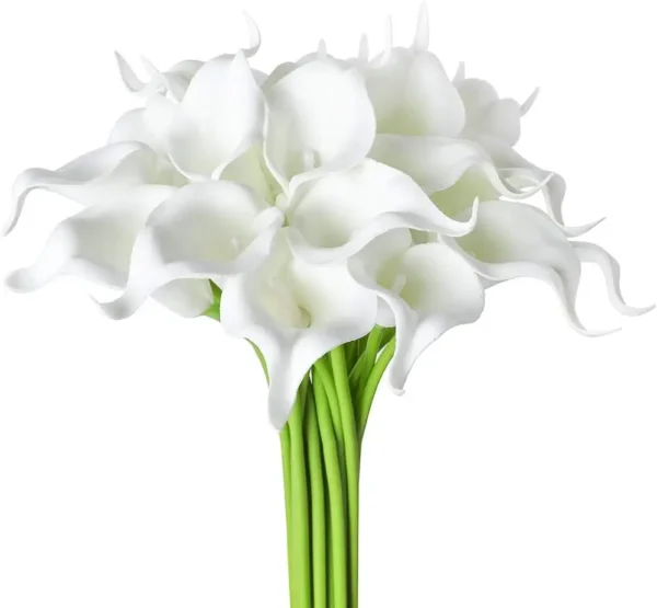 Artificial Calla Lily Bouquet – 20Pcs Pure White