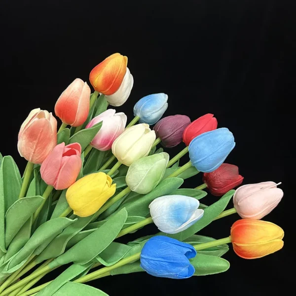 Artificial PU Tulip Bouquet – 5/10pcs Real Touch Flowers - Image 3