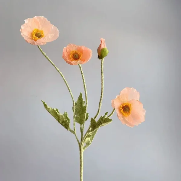 Spring Silk Poppy Stems – Artificial Floral Bouquet Decor - Image 20