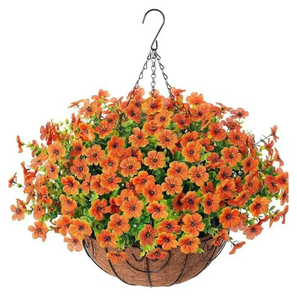 Artificial Violet Hanging Basket – Summer Flowers - Image 14