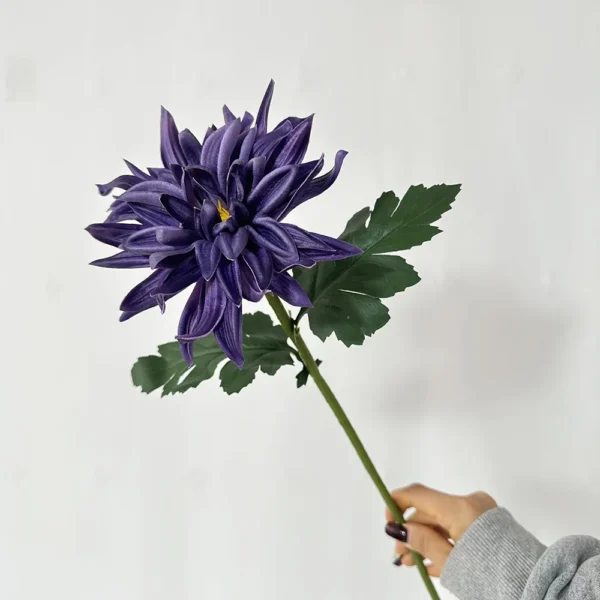 Artificial PU Dahlia Bouquet – 5 Stems Funeral Flowers - Image 3